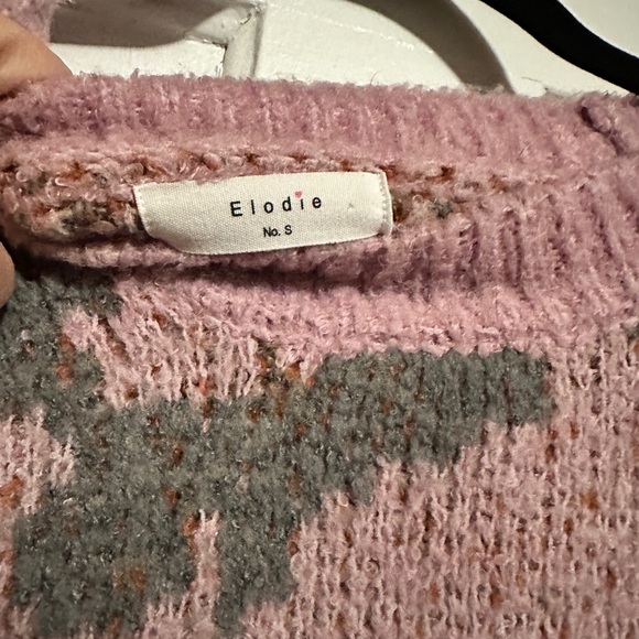 Elodie Abstract Pink and Brown Sweater - Picture 2 of 4